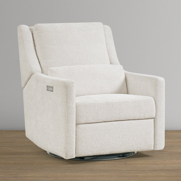 Seoul Power Recliner with USB-C Charging Ports, Nightlight & Lumbar Pillow - Snow - Media 44479534858532