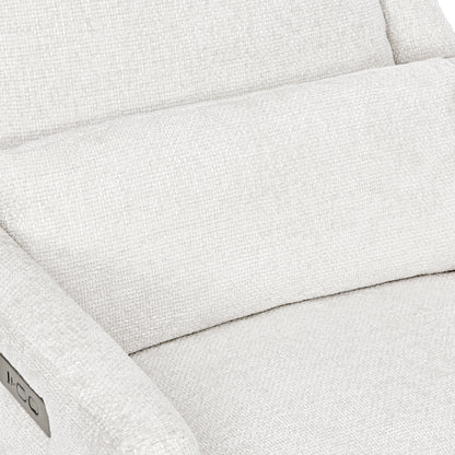 Seoul Power Recliner with USB-C Charging Ports, Nightlight & Lumbar Pillow - Snow - Media 44036743692580